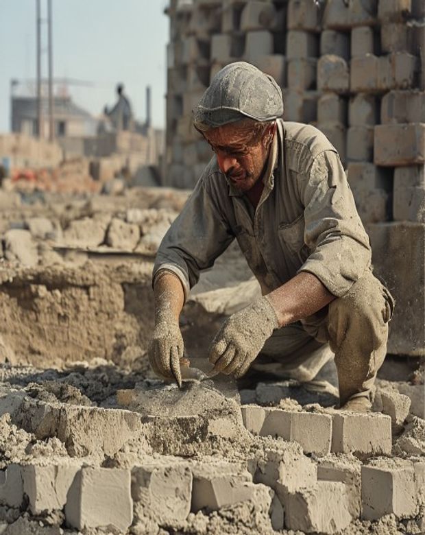 Pakistani mason at work